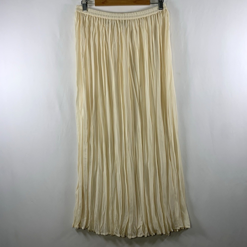 VTG Express Womens Broomstick Maxi Skirt S/M Ivory Ethereal Fairy Minimalist 90s